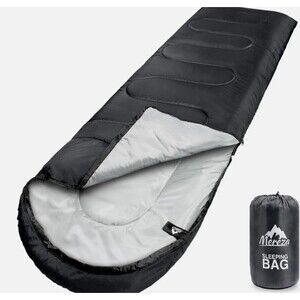 MEREZA Sleeping Bag XL for Adults Cold Weather Mens Large X-Large, Black